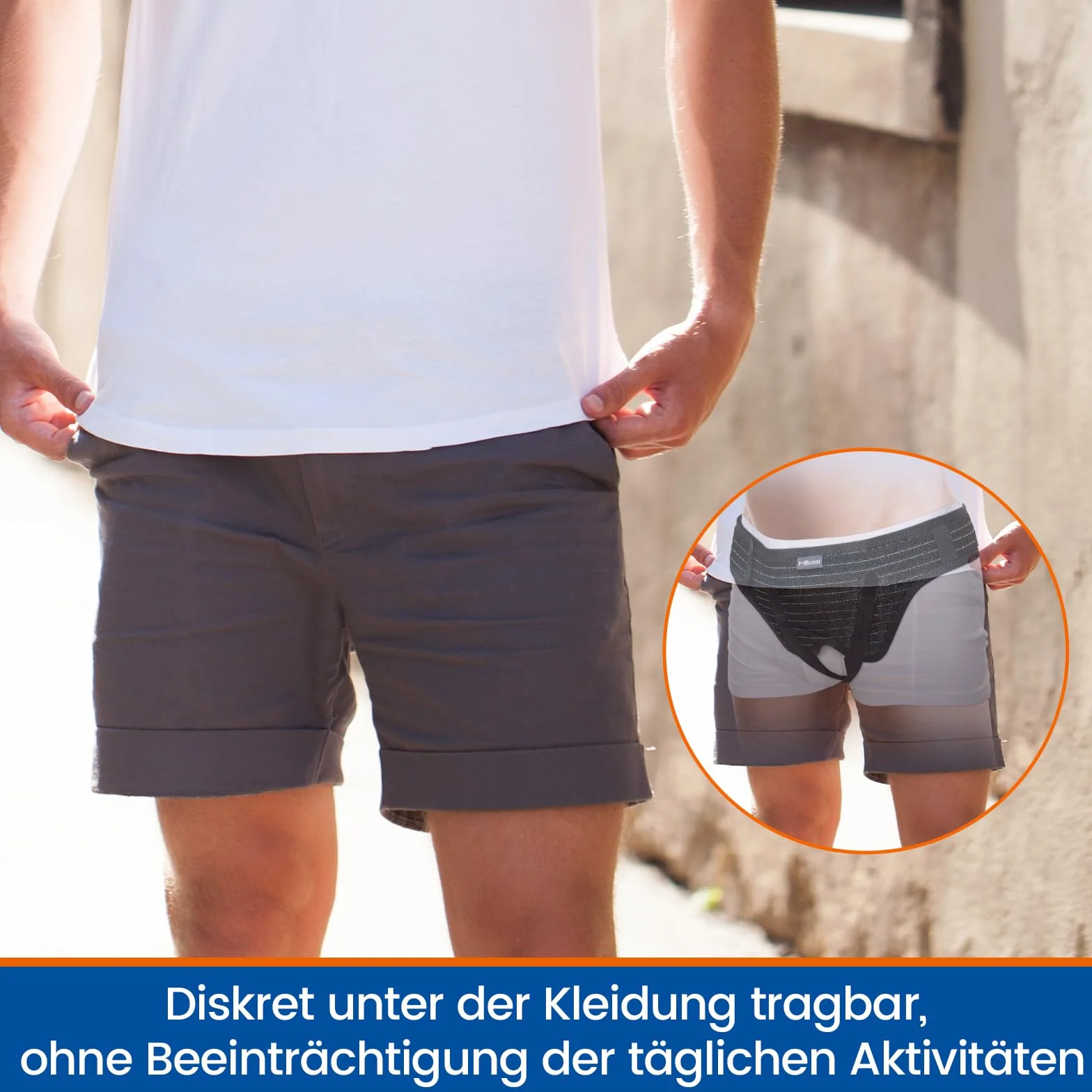 Ceinture Herniaire Inguinale pour Homme et Femme – Soutien Doux Réglable avec 2 Coussinets Amovibles – Hernie Inguinale/Groin/Hiatus – Post-Op, Sport, Travail – Anti-Glisse & Confortable (M, 89-104CM)