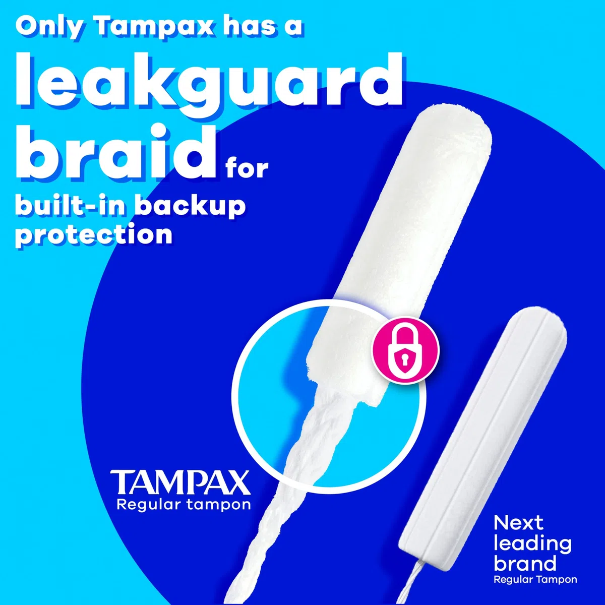 Tampax Pearl Lot de 60 tampons avec tresse anti-fuite, ultra absorbants, non parfumés