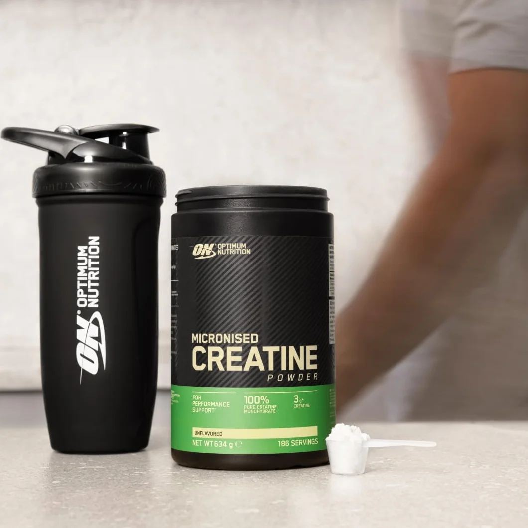 Optimum Nutrition Créatine Micronisée en Poudre, Sans Arôme, 634g, 186 Doses