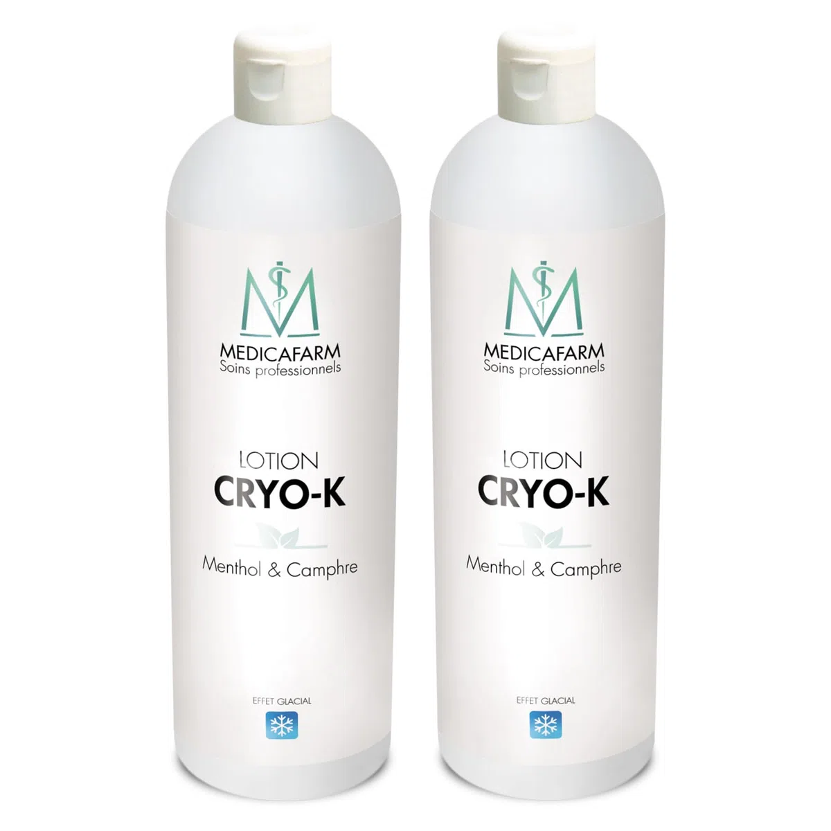 Lotion CRYO-K au Menthol et Camphre Effet Froid Jambes Lourdes Tonifiant Lot de 2