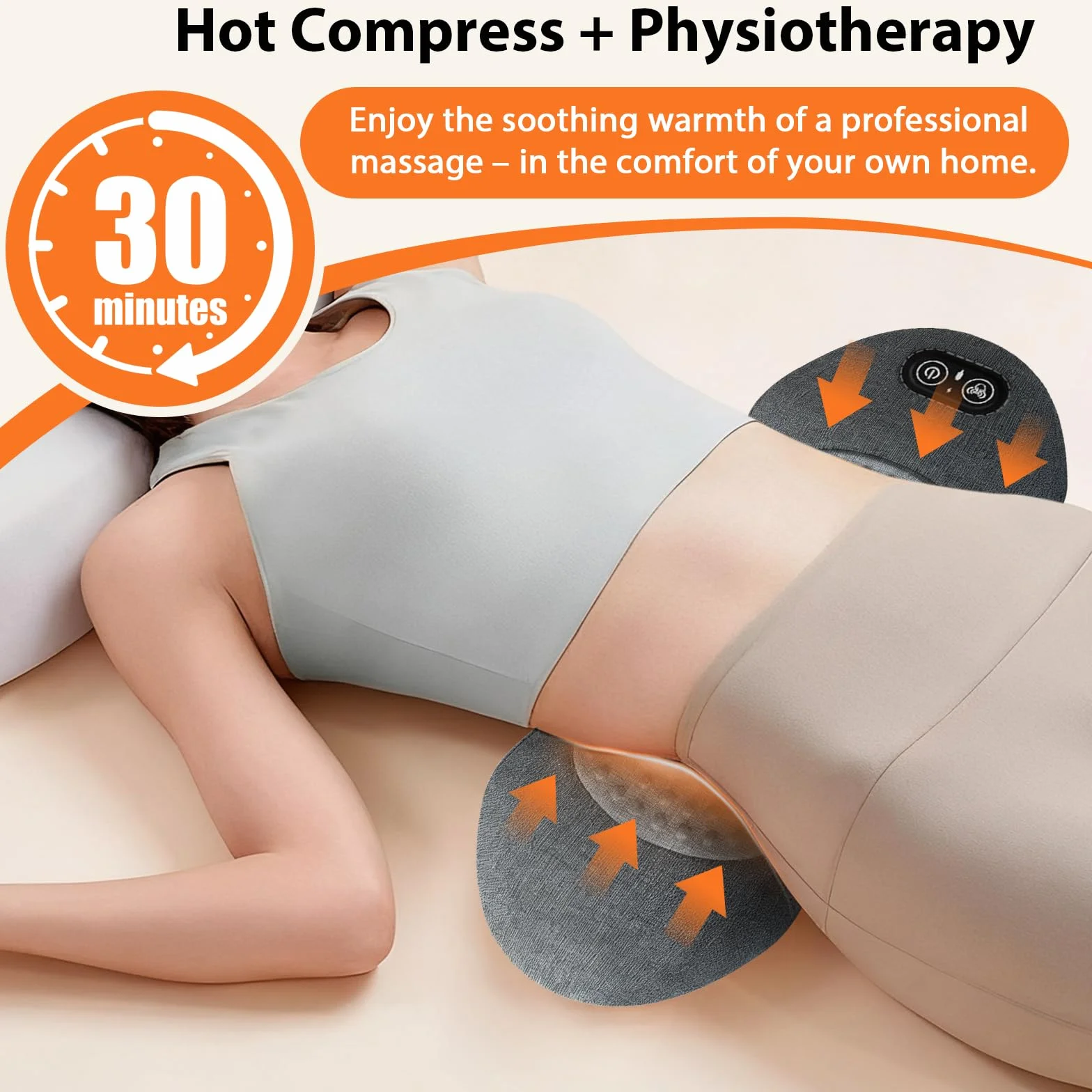 Appareil de massage 3 en 1 pour le dos, masseur électrique lombaire avec traction, vibration et chaleur