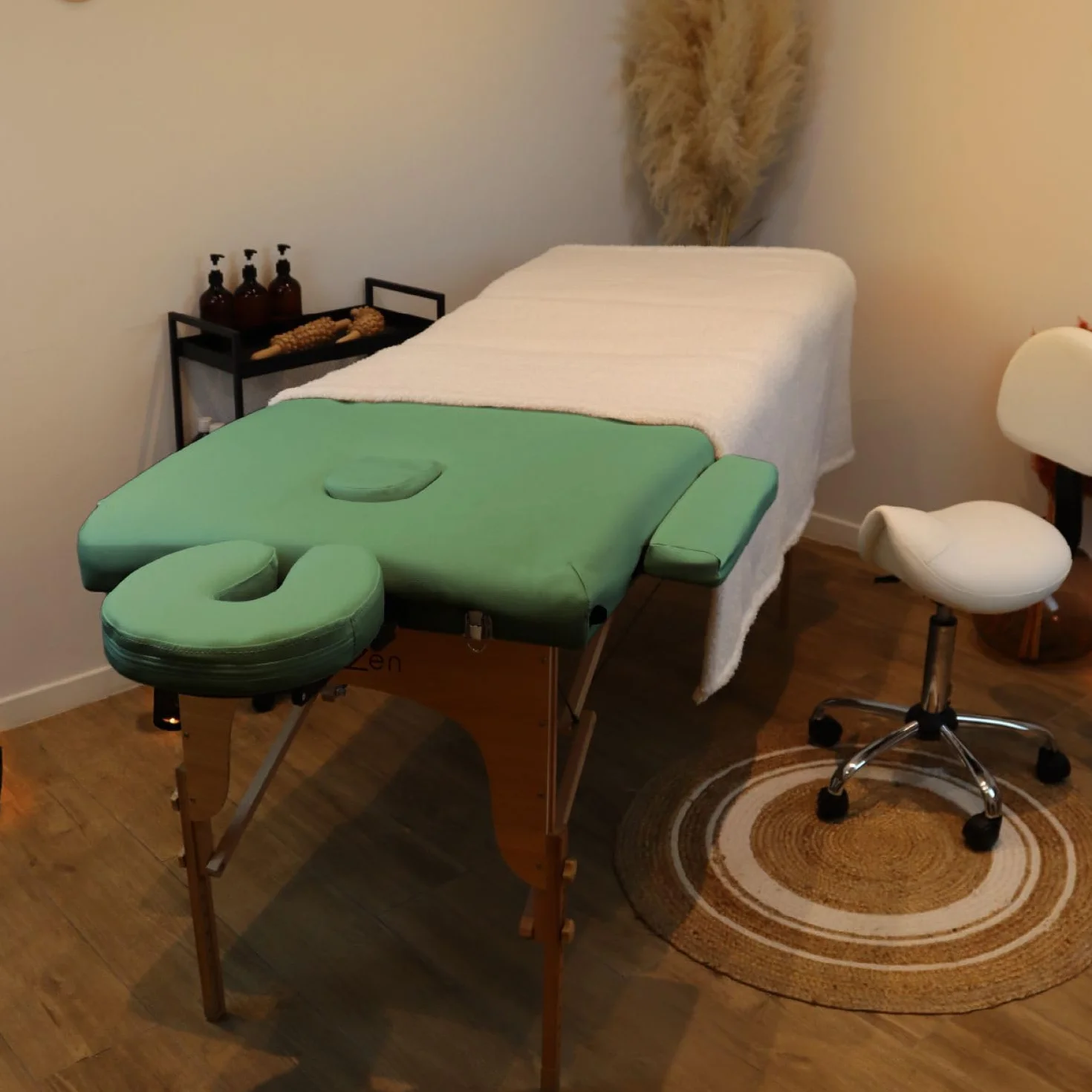 Vivezen - Table de Massage Pliante 2 Zones en Bois avec Panneau Reiki + Accessoires et Housse de Transport - Plusieurs Coloris