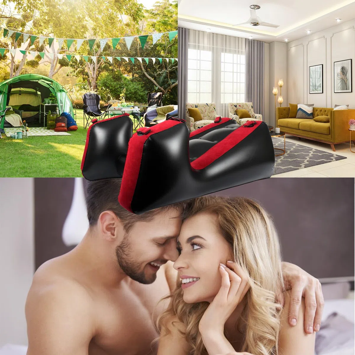 Sofa Gonflable pour Couple, Coussin de Positionnement Érotique, Accessoire de Support Intime