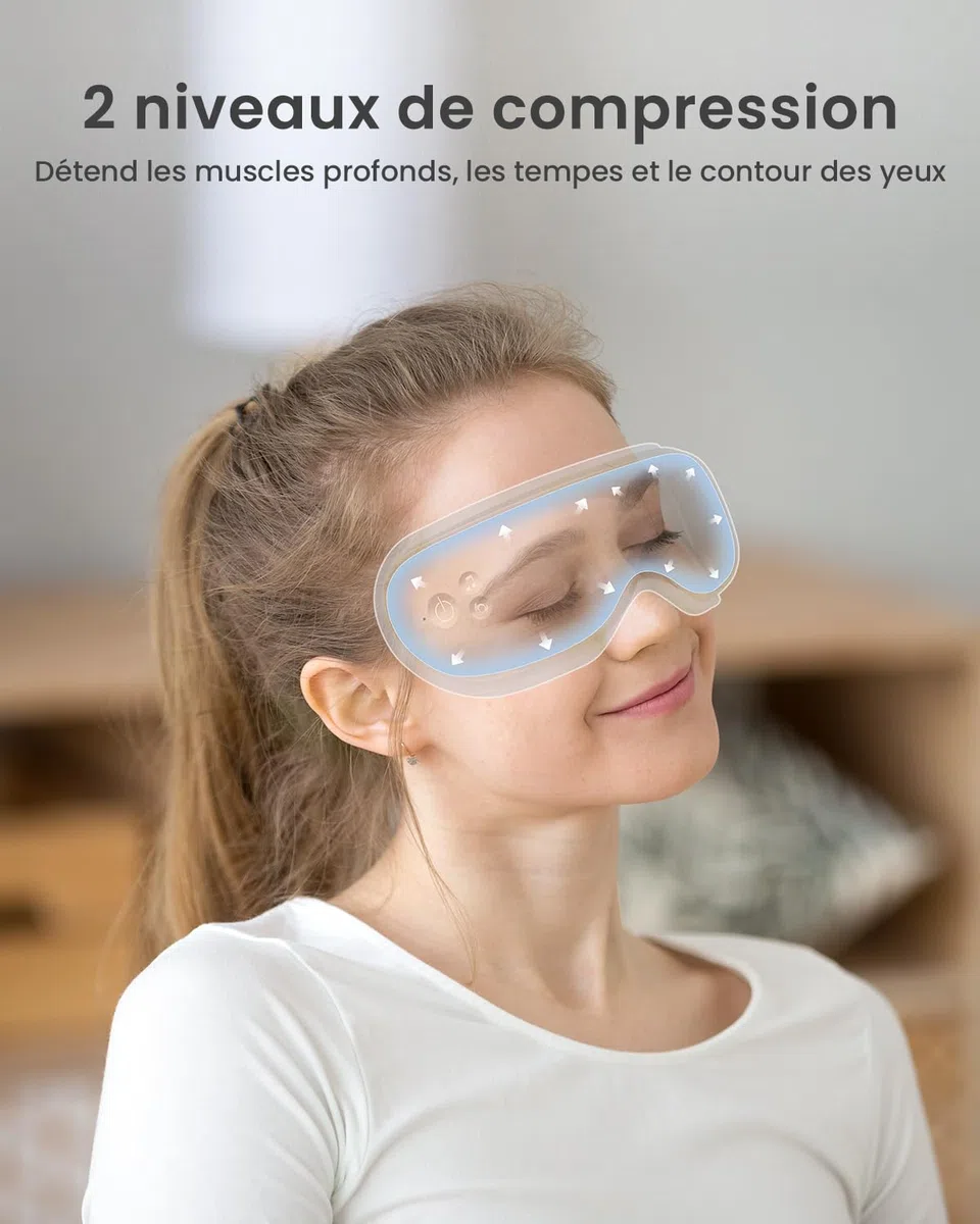 RENPHO Eyeris 1 Masseur Oculaire Chaleur Vibration Bluetooth Masque Massage Yeux