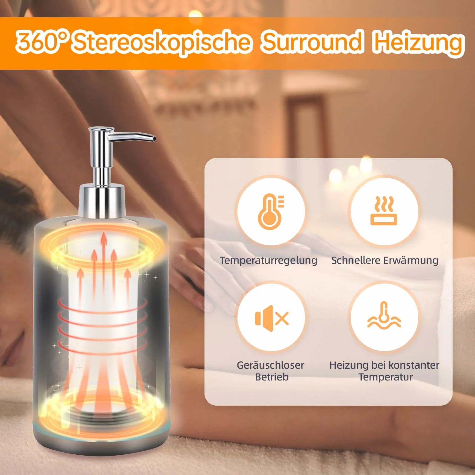 Chauffe Huile De Massage, 250 Ml électrique Chauffe Huile Pour Massage Avec 2 Bouteilles, Réchauffeur D'huile De Massage Température Réglable Chauffe Huile Pour Spa Salon Et Usage Domestique (Noir)