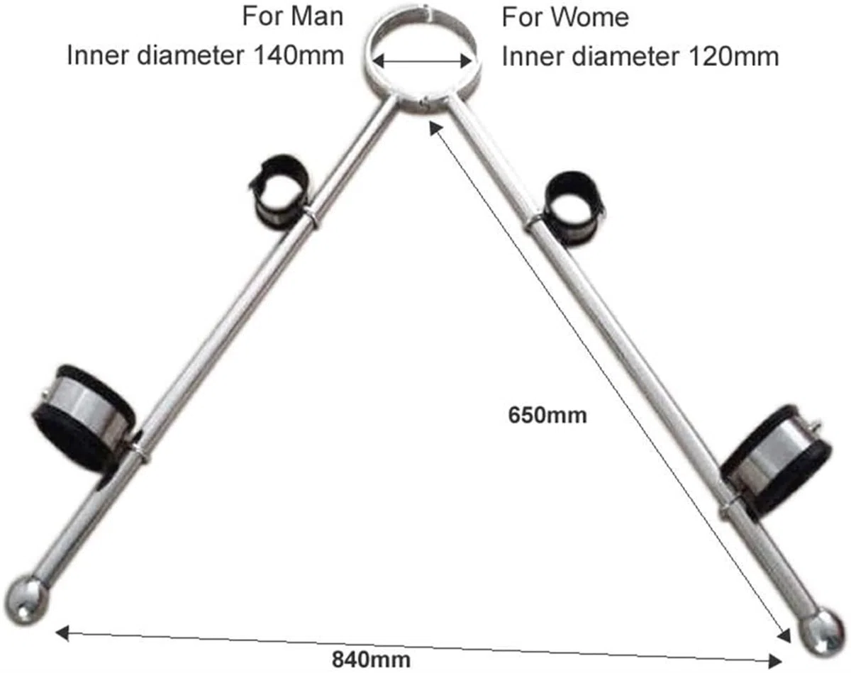 Pilori érotique SM Bondage, jambes ouvertes BDSM Bondage Retenue Cadre en acier Jeux Sex Toys for hommes et femmes Couples