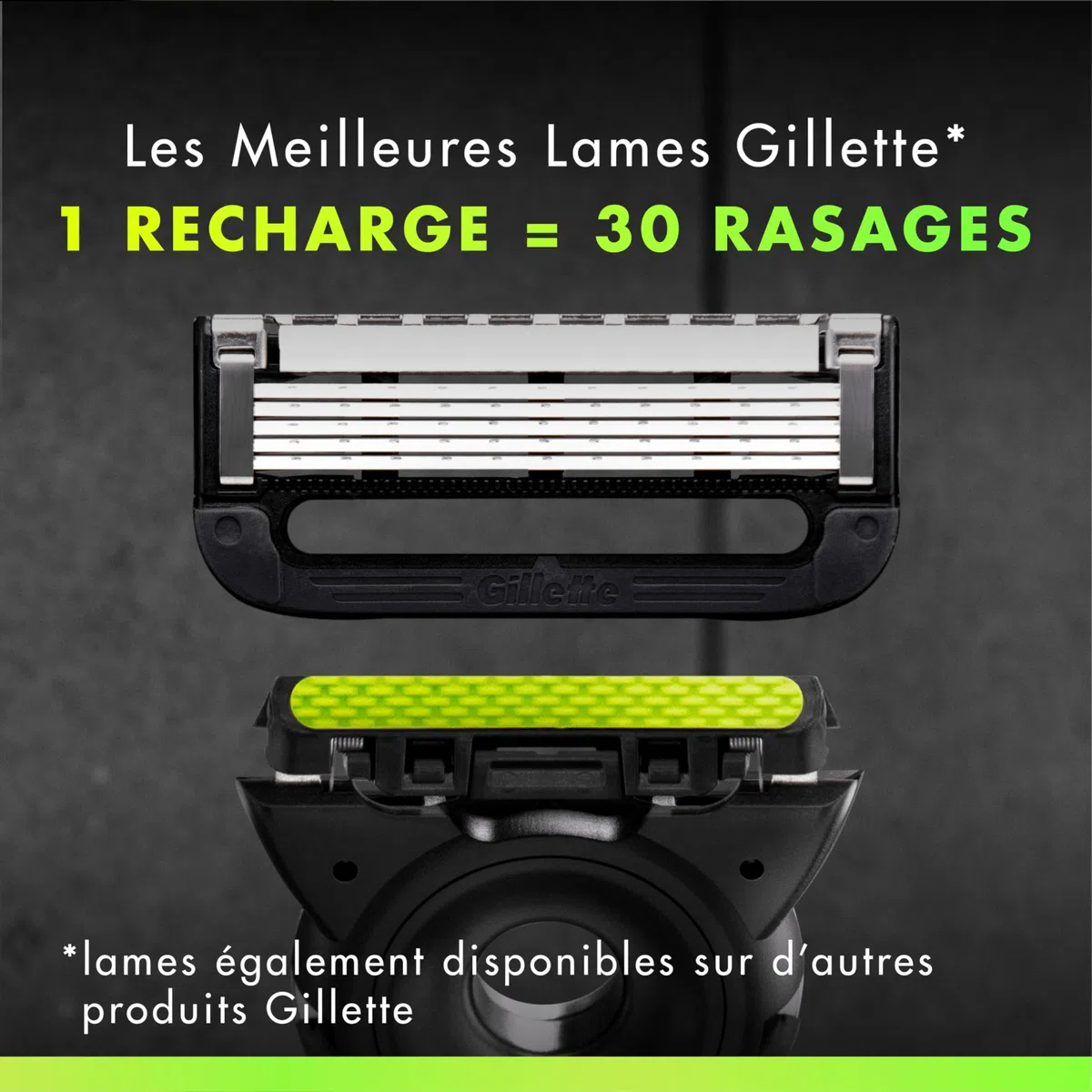 Gillette Labs Rasoir Homme, avec 8 Recharges, Noir – Manche Réutilisable en Métal, Cartouche de Rechange à Lames Affutées, Tête Flexible, Rasage Efficace avec la Technologie FlexDisc 2D