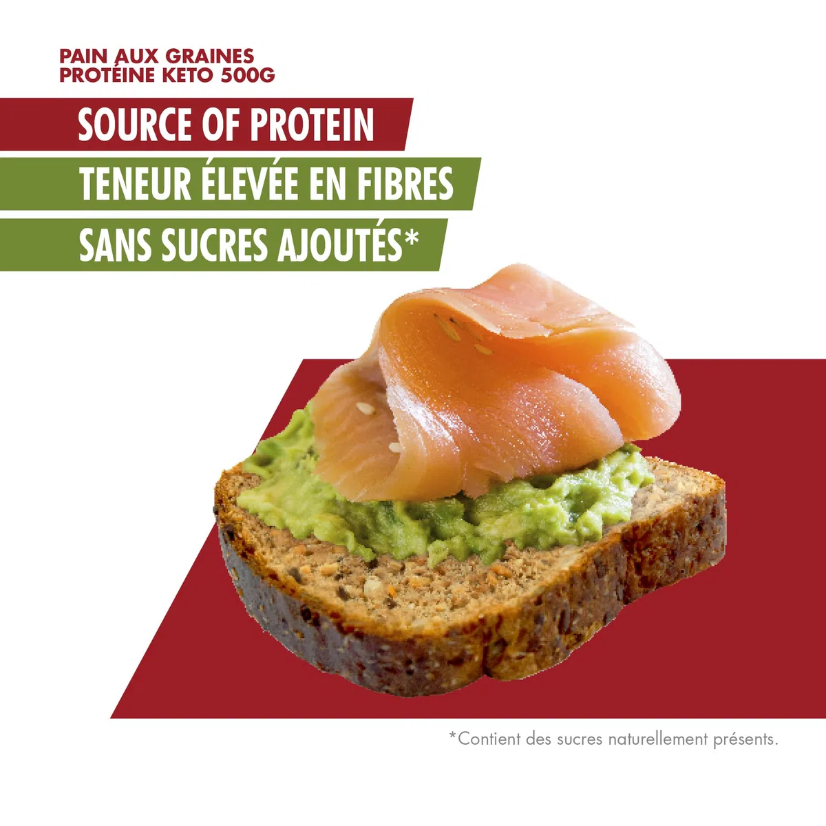 Pain Protéiné Céto Bestdiet - Sans Sucre, Riche en Fibres et Protéines, Lot de 3 x 500g