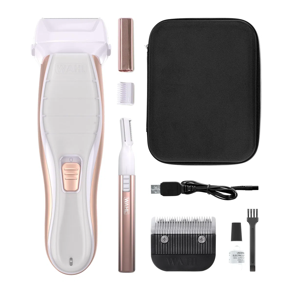 WAHL Shave & Smooth, Tondeuse pour femmes, rasoir pour femmes, tondeuse corporelle 2 en 1, tondeuse de précision pour sourcils, tondeuse corporelle rechargeable, confort et contrôle