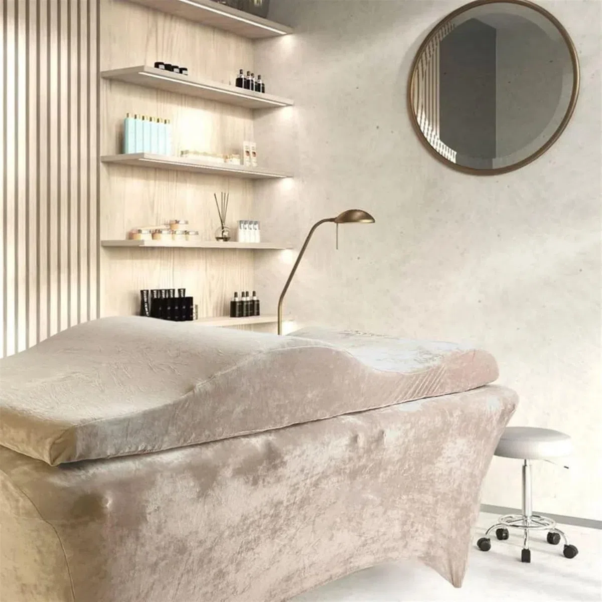 Surmatelas pour Lit à Cils Matelas en Mousse incurvé avec Housses en Velours Surmatelas en Mousse for Salon Extension de Table de Massage