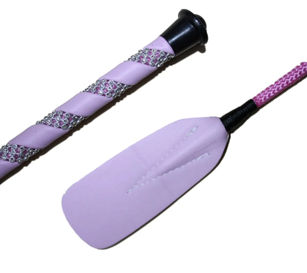 Jump Bat 45,7 cm inch Cravache d'équitation avec manche en fibre de verre, cuir Slapper, équitation English Whip, couleurs : NOIR, Bleu, Vert, Rose, Violet, Rouge, ou jaune, violet, 18 inches