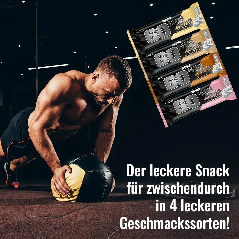 Weider Barre 60% Protéinée Biscuits et Crème 24 x 45 g