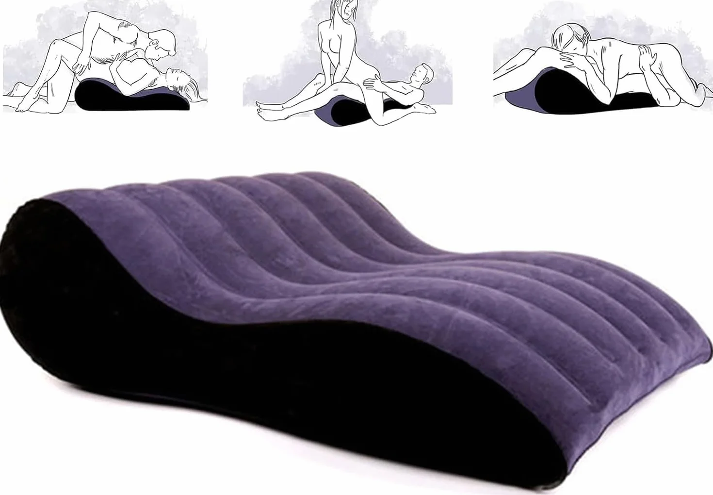 Coussin sexuel gonflable en PVC floqué pour positionnement des couples