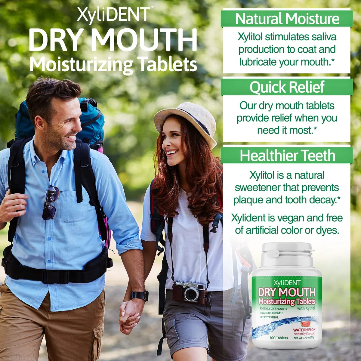 XyliDENT Nature's Stance Comprimés de Xylitol 100 pièces Bouche Sèche Stimulation Salive Haleine Fraîche
