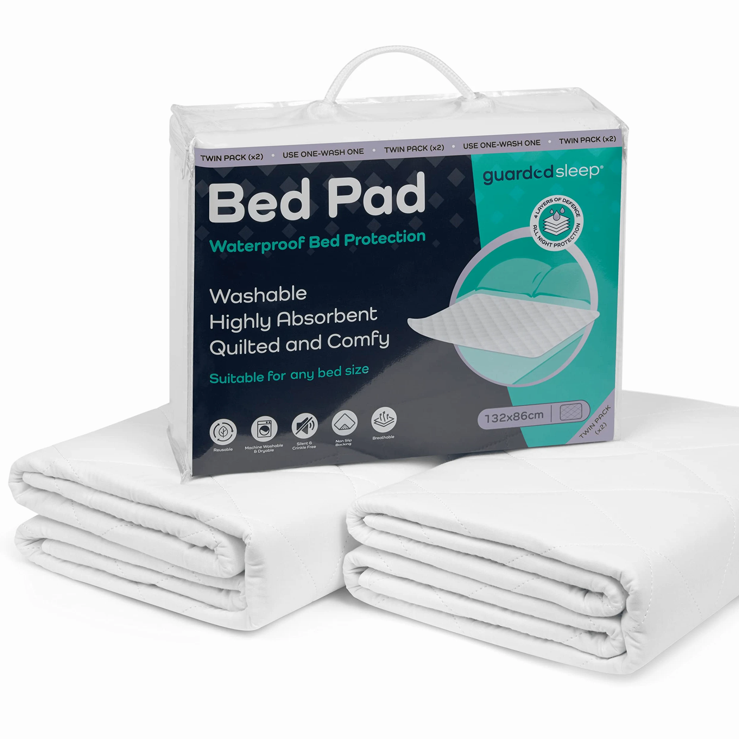 Alèse imperméable de GuardedSleep | Drap et protège-Matelas lavables Haut de Gamme pour Adultes et Enfants souffrant d’Incontinence | Taille Extra Large Compatible avec Lits Doubles et Simples