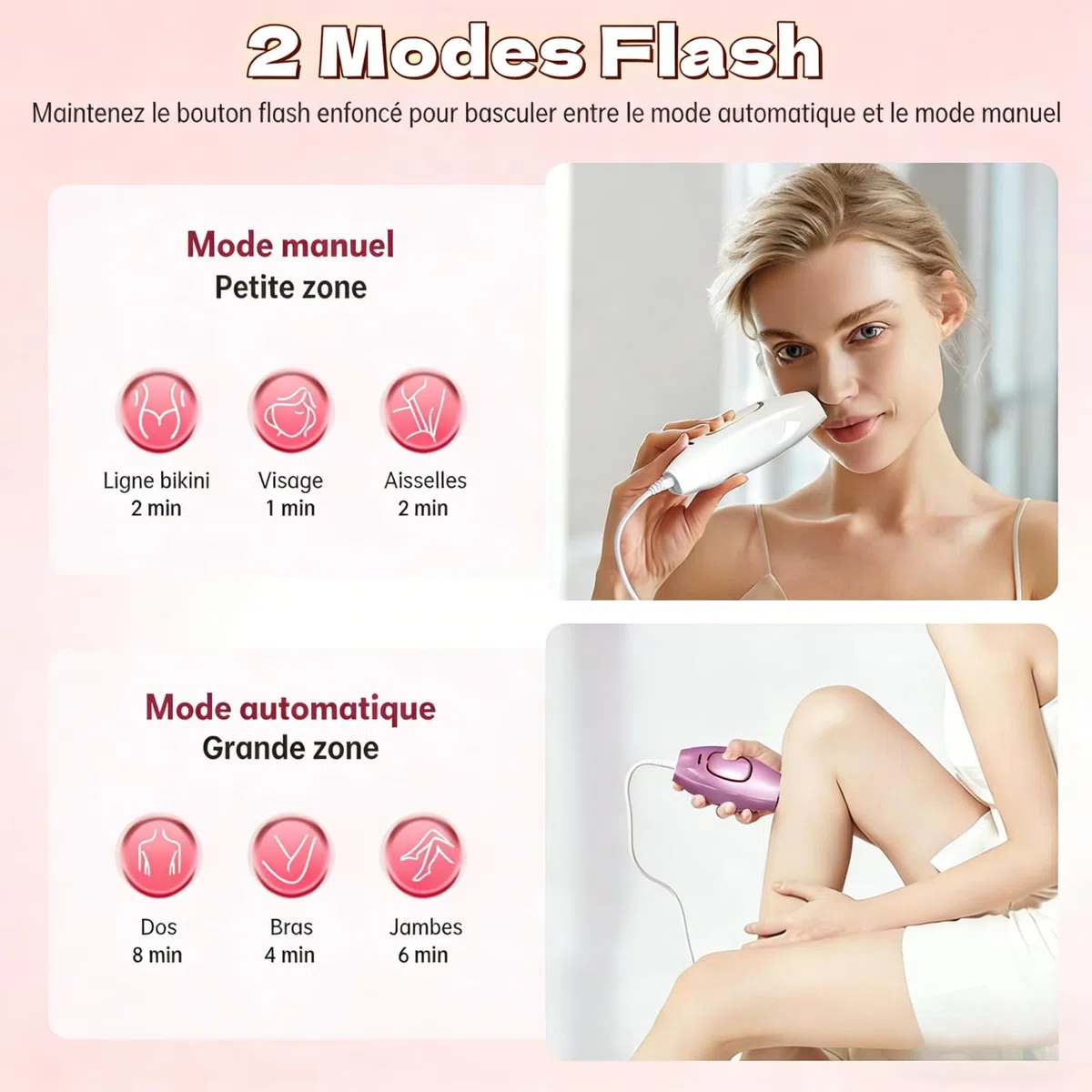 ARYA LUSH IPL Pulse épilateur lumière pulsée homme femme 5 niveaux 2 modes visage corps bikini aisselles noir