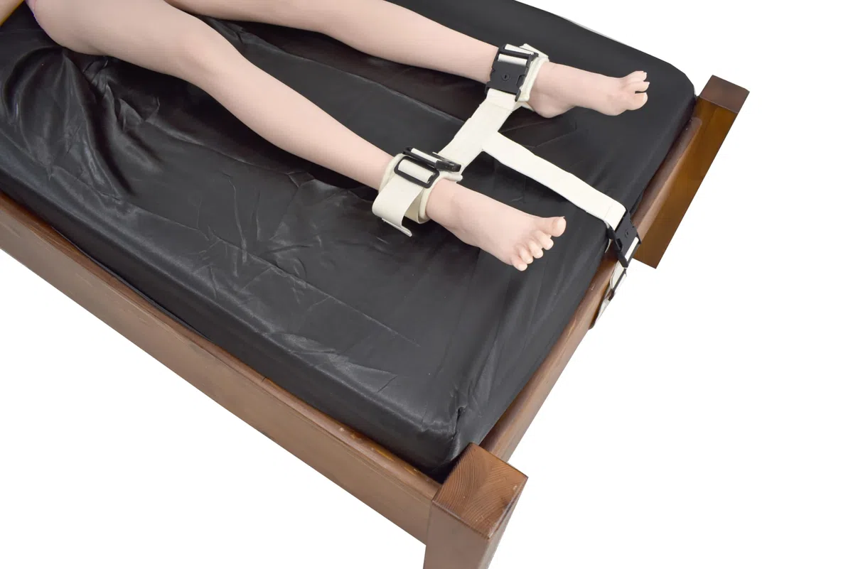 Menottes de lit cliniques verrouillables avec fermeture à clic, coton doux, menottes de pied ou de main BDSM Bondage, réglables et verrouillables avec clé