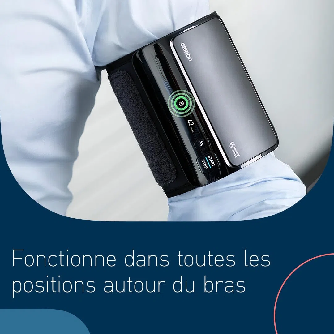OMRON EVOLV Appareil tension artérielle bras – Conception tout-en-un – Tensiomètre bras avec détection de pulsation cardiaque irrégulière – Bluetooth – Avec OMRON connect appli
