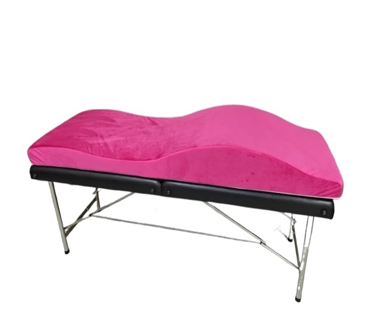 Surmatelas Ergonomique en Mousse Salon de beauté Extension de Cils incurvée Surmatelas de lit Table de Massage en Velours Matelas for Cils Lit for Salon de beauté(Rose Red)