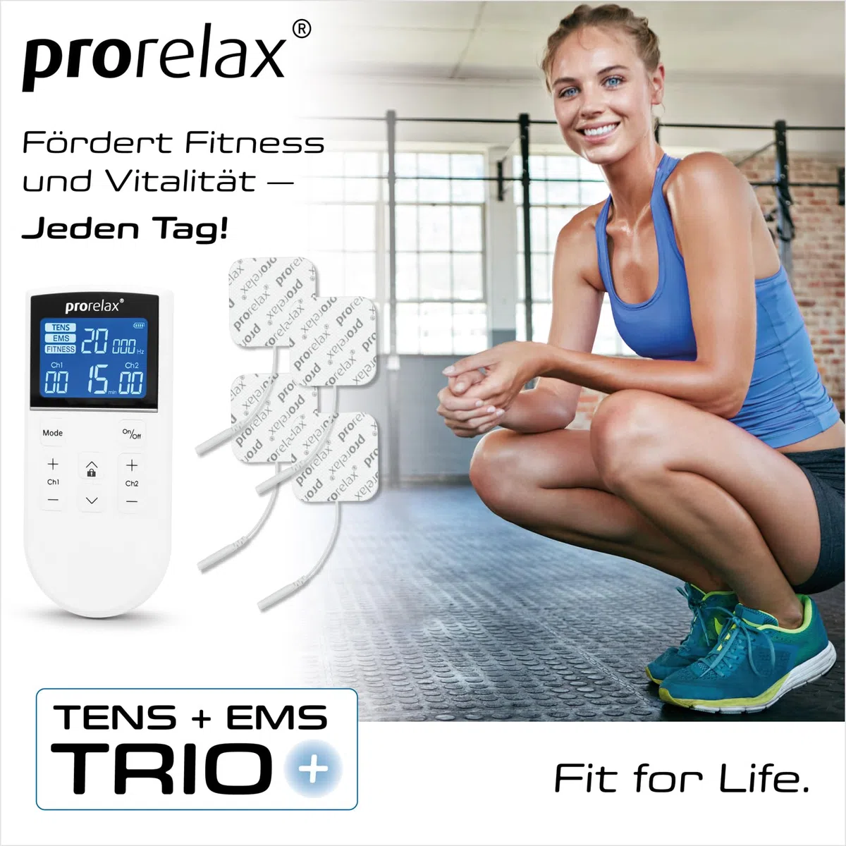 Prorelax TENS/EMS Trio+ Appareil d'électrostimulation 50 programmes
