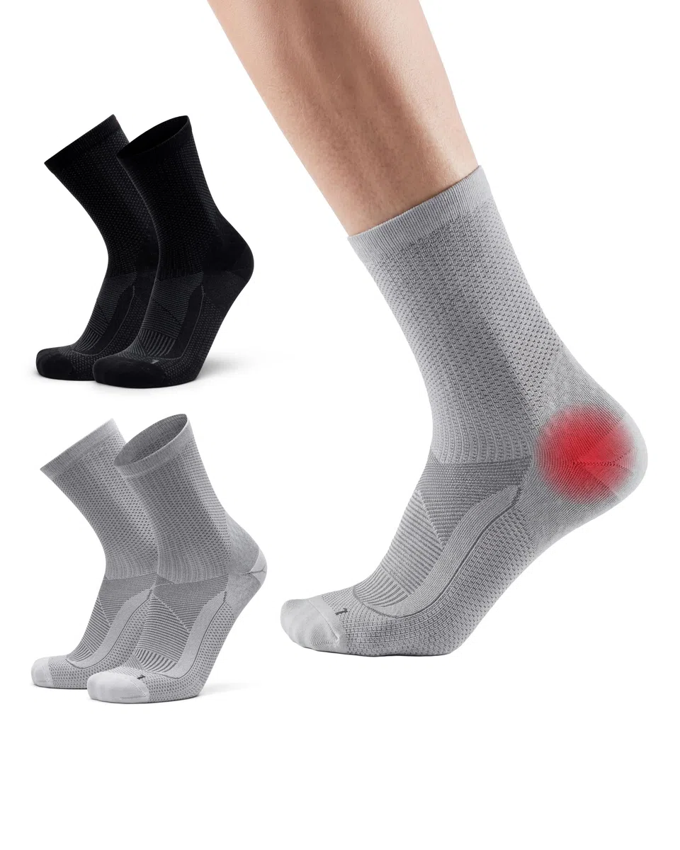 DANISH ENDURANCE Chaussettes de Compression et Soutien – pour Fasciite Plantaire, Neuropathie, Tendinite d'Achille, pour Homme et Femme, Lot de 2