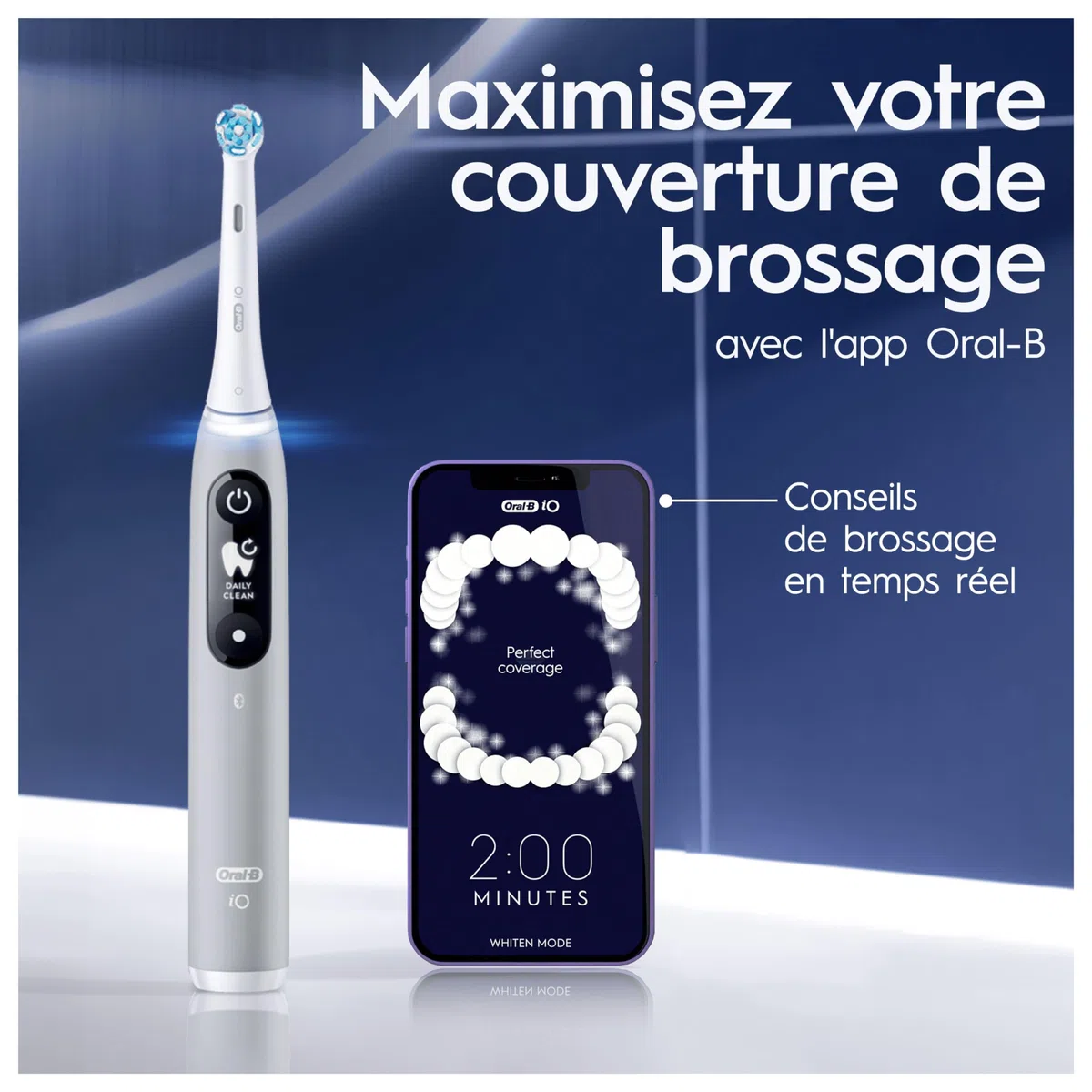 Oral-B iO 6 Brosse à Dents Électrique Grise, 2 Brossettes, 1 Étui de Voyage, 1 Pochette pour Chargeur