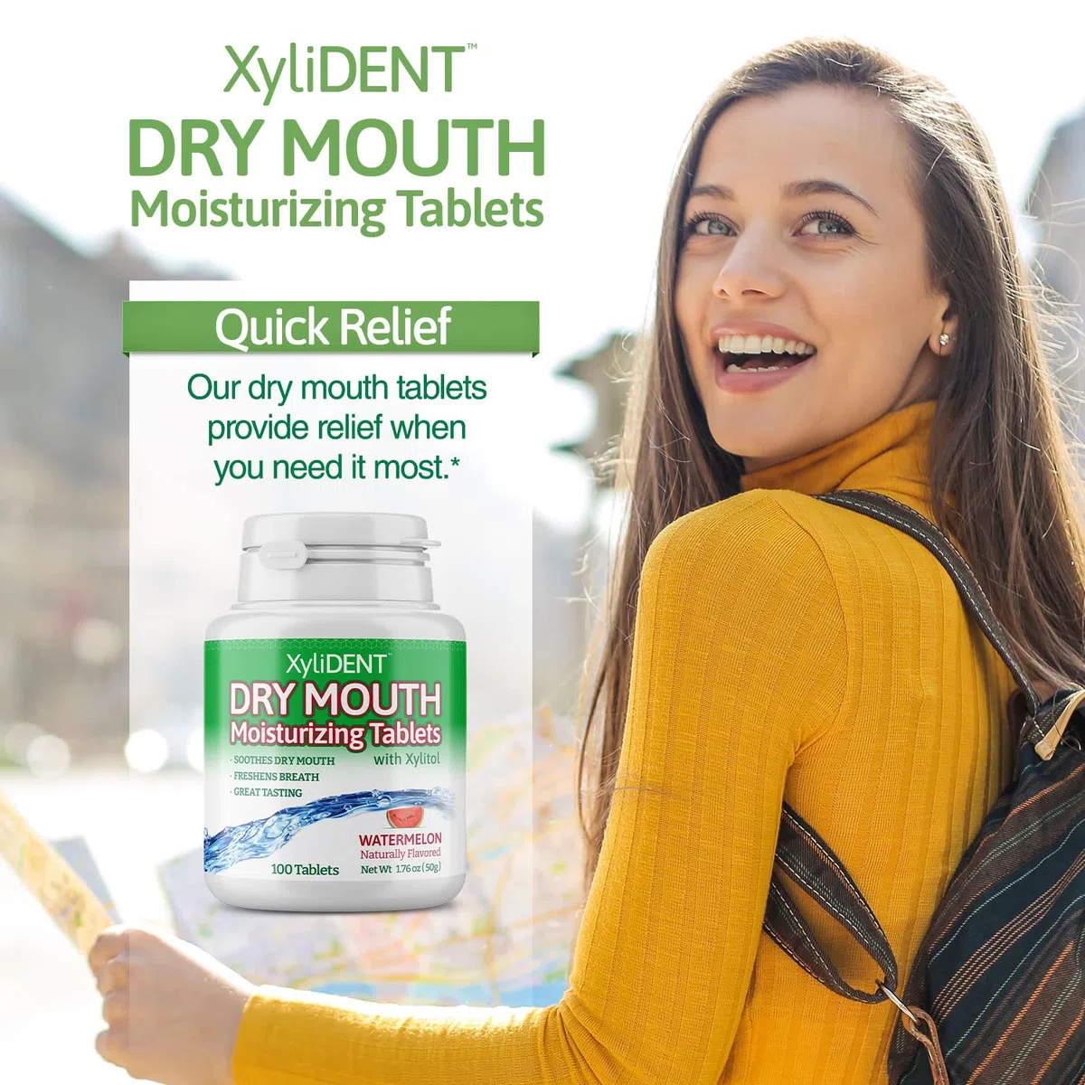 XyliDENT Nature's Stance Comprimés de Xylitol 100 pièces Bouche Sèche Stimulation Salive Haleine Fraîche