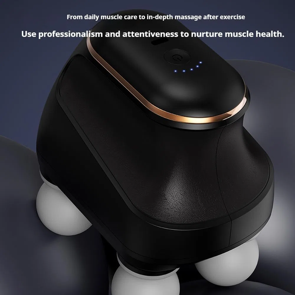 Chevaroo Masseur à 4 têtes, massage chevaroo, percussion des tissus profonds avec 12 niveaux réglables et têtes interchangeables, portable rechargeable par USB pour cavaliers et chevaux (noir)