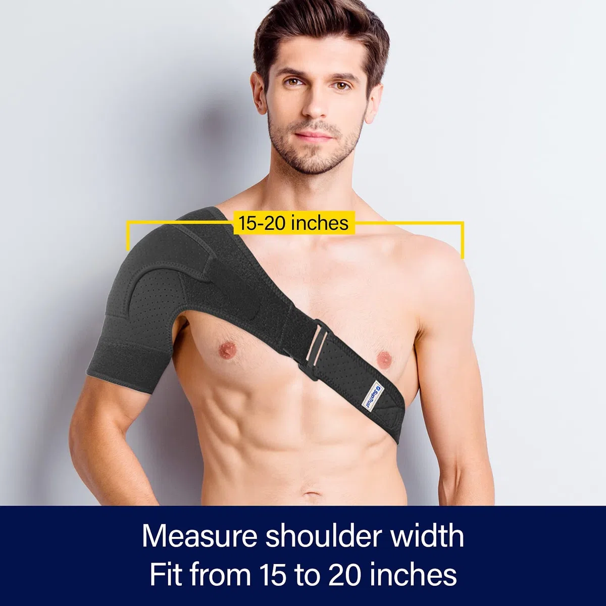 Suptrust Attelle d'épaule de récupération pour homme et femme, soutien de stabilité, ajustement réglable, soulagement des blessures à l'épaule et des tendinites, taille unique standard