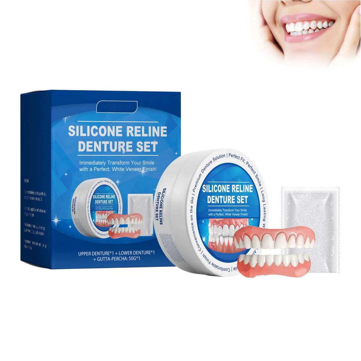 Prothèse Dentaire Silicone Bikenda pour Hommes et Femmes, Fit Quickly Améliorez la Beauté de Votre Sourire (1 pièce)