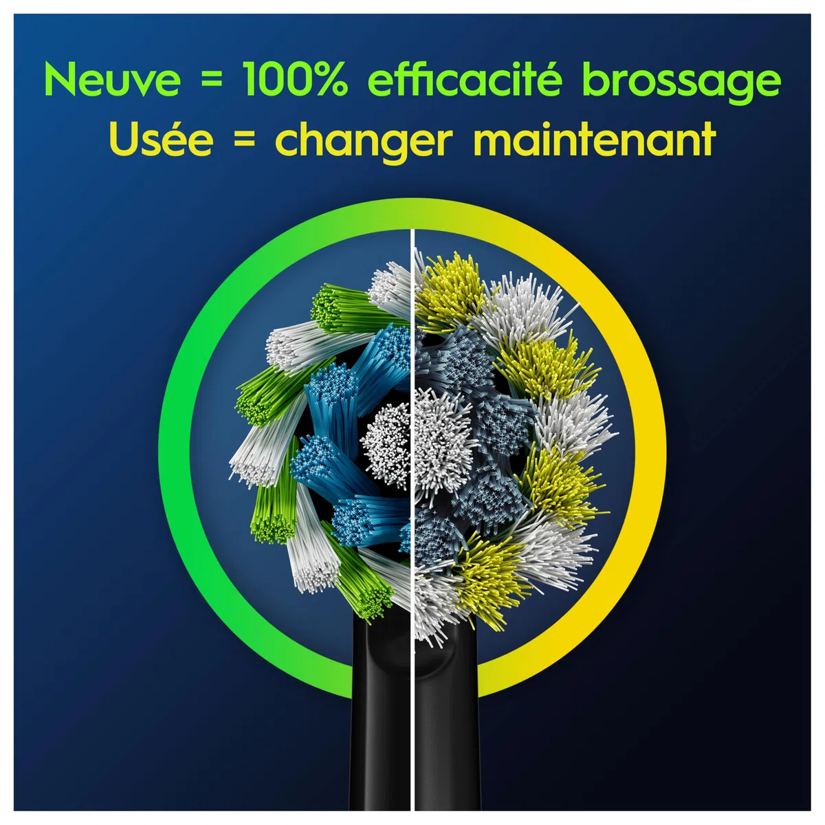 Oral-B Cross Action Brossettes de Rechange Lot de 12 Noires Recharges Brosse à Dents Électrique Pro
