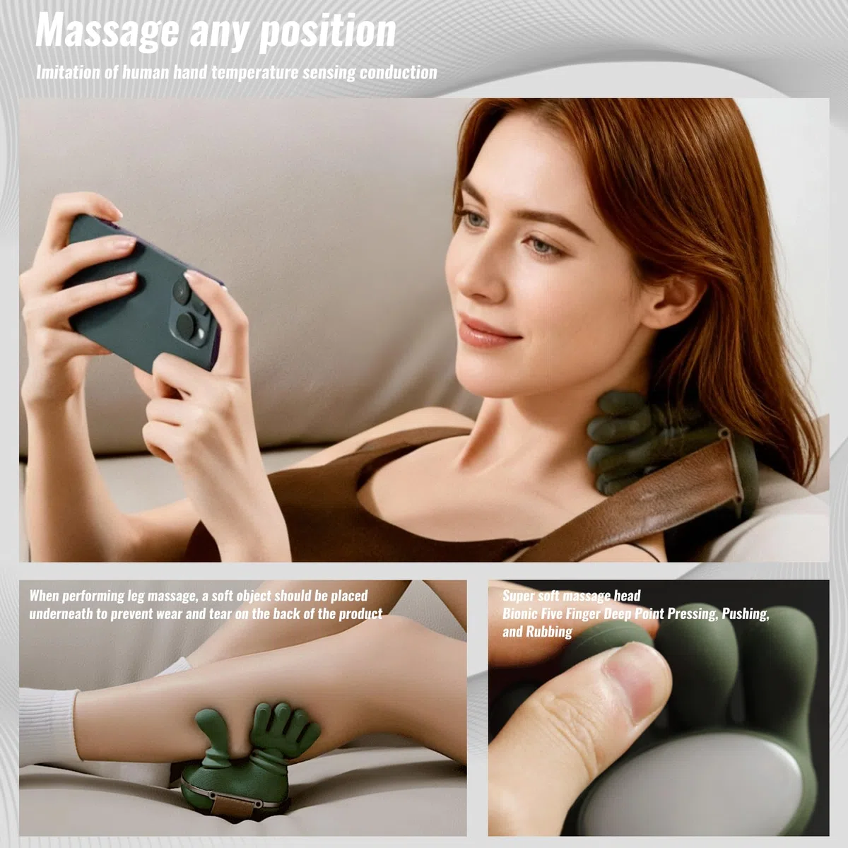Appareil de massage du dos 4D, masseur de nuque, 3 réglages, 2 niveaux de chauffage