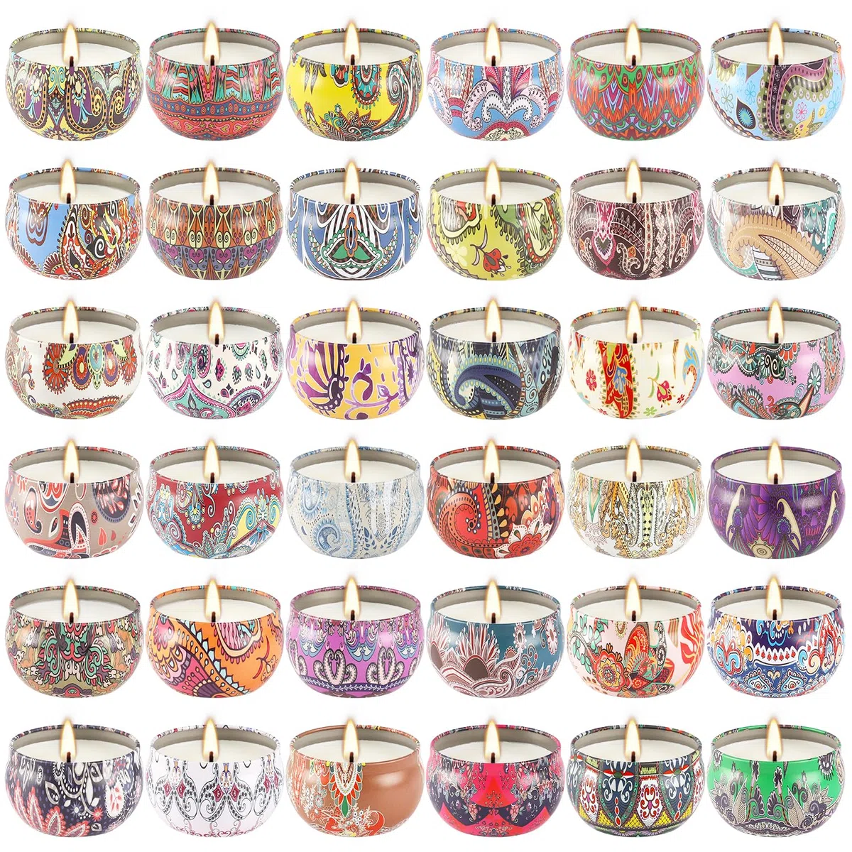 LIVEN Lot de 36 bougies parfumées en cire de soja pour la maison - Bougies parfumées pour la maison - 70,9 g - Bougies parfumées pour maman pour Noël, anniversaire, Thanksgiving, fête des mères
