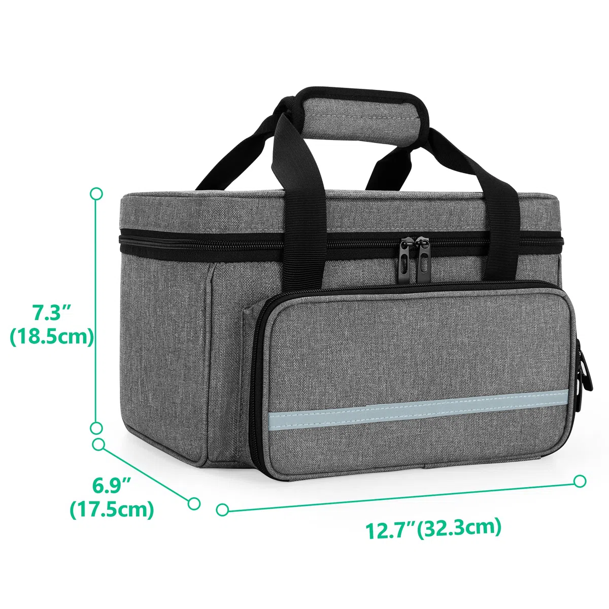 CURMIO Petit Boite de Premiers Secours, Sac d’Urgence pour Maison ou Voyage, Organisateur des Médicaments, Gris (Sac Vide, Brevet en Instance)
