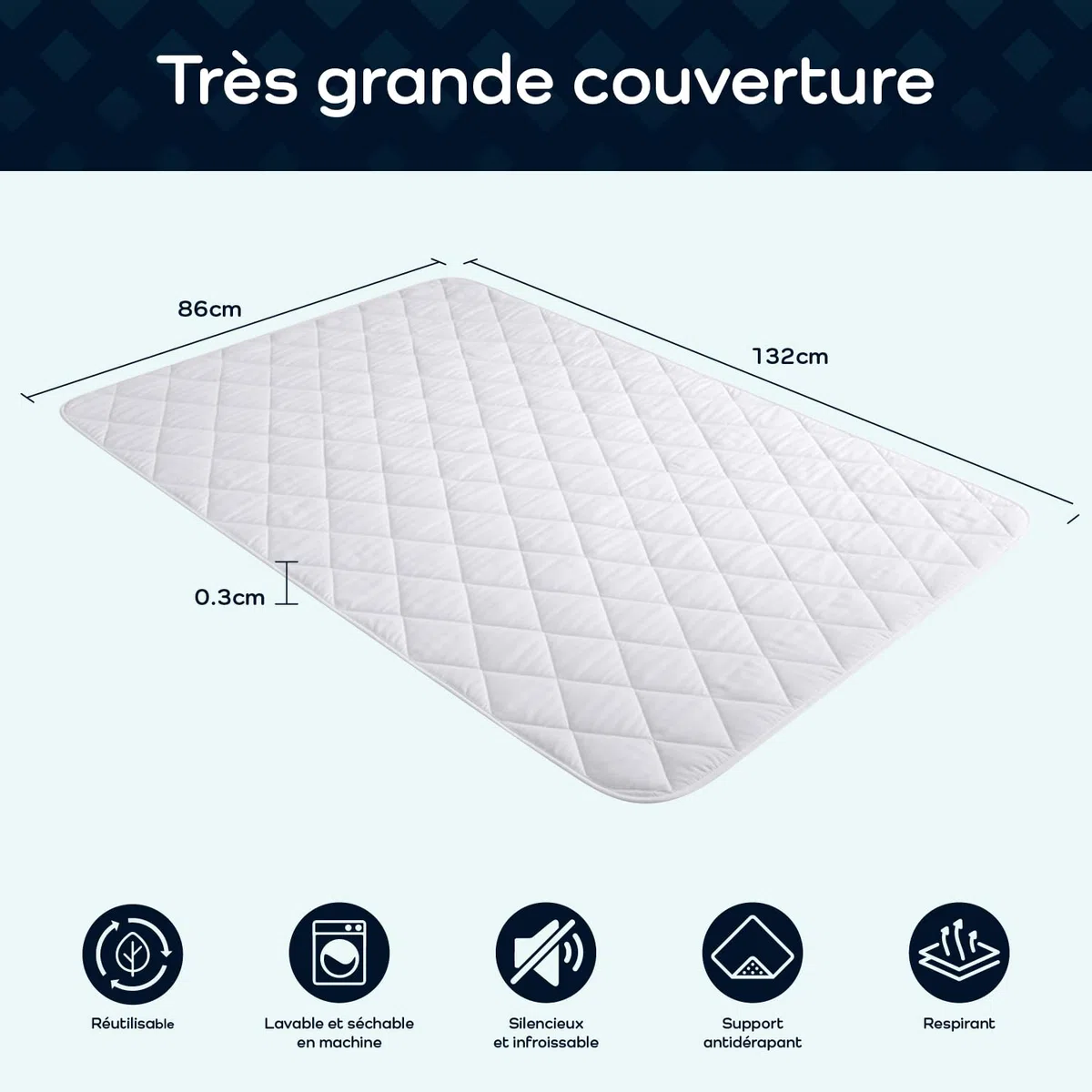 Alèse imperméable de GuardedSleep | Drap et protège-Matelas lavables Haut de Gamme pour Adultes et Enfants souffrant d’Incontinence | Taille Extra Large Compatible avec Lits Doubles et Simples