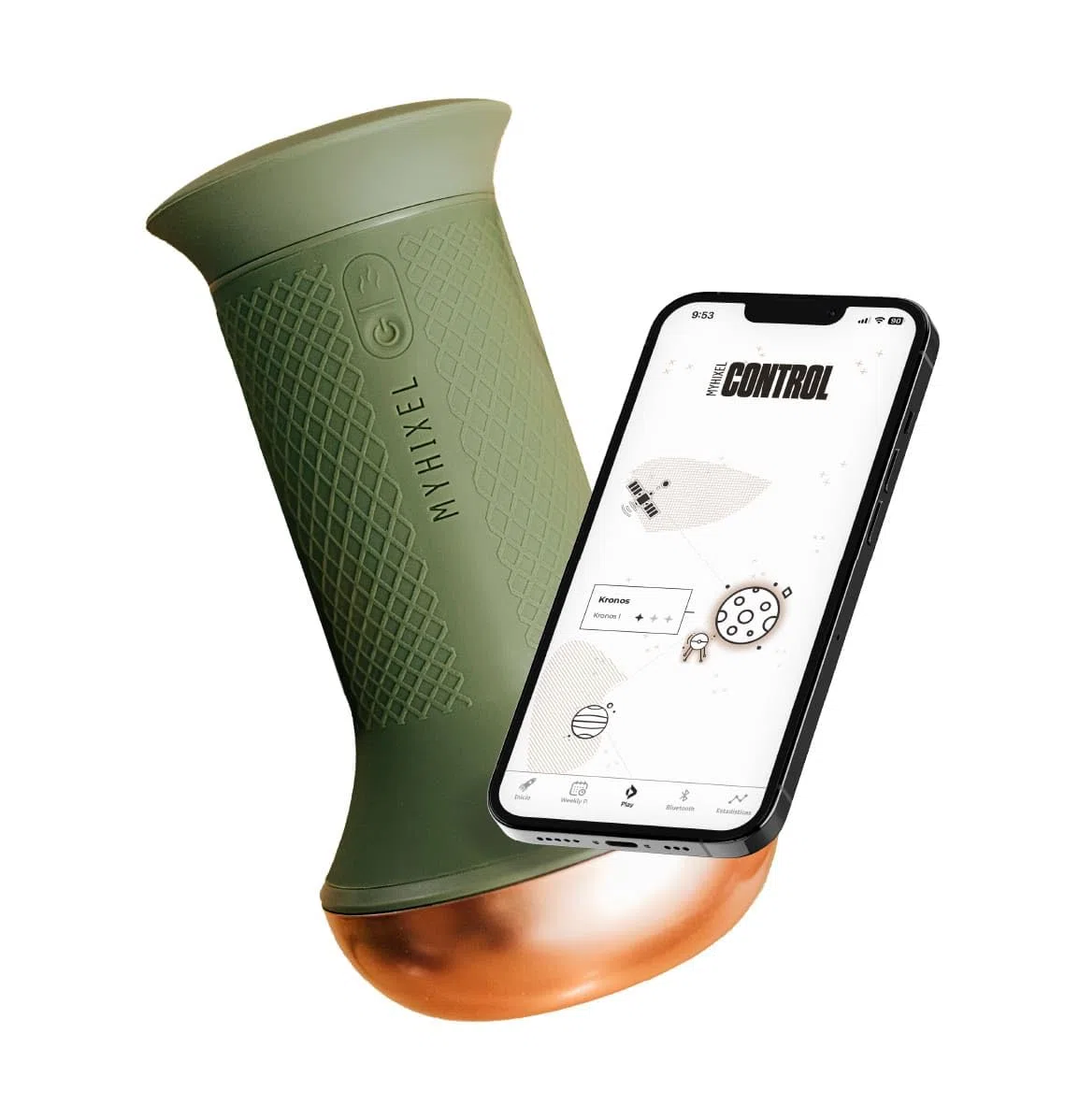 MYHIXEL CONTROL I. Solution Technologique Naturelle pour le Contrôle de l'Éjaculation, Traitement Cognitif via App, Design Réaliste, Avec Vibration et Système de Température.