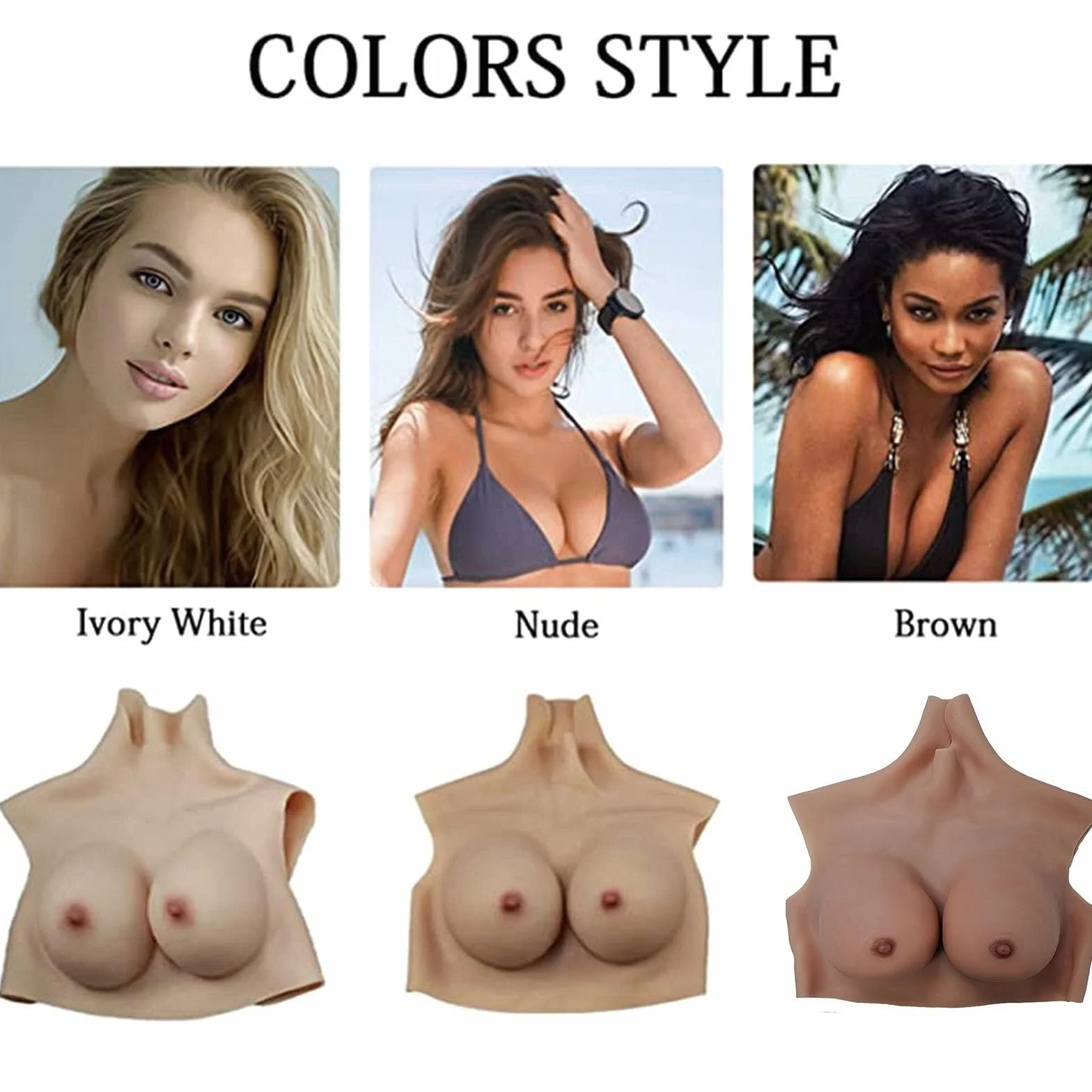 Prothèse Mammaire, Sein de Silicone Prothèse Faux Seins Formes en Silicone Artificielle Poitrine Forme B-I Cup, Plaques de Poitrine en Silicone pour Mastectomie Transgenre Drag Queen Cosplay