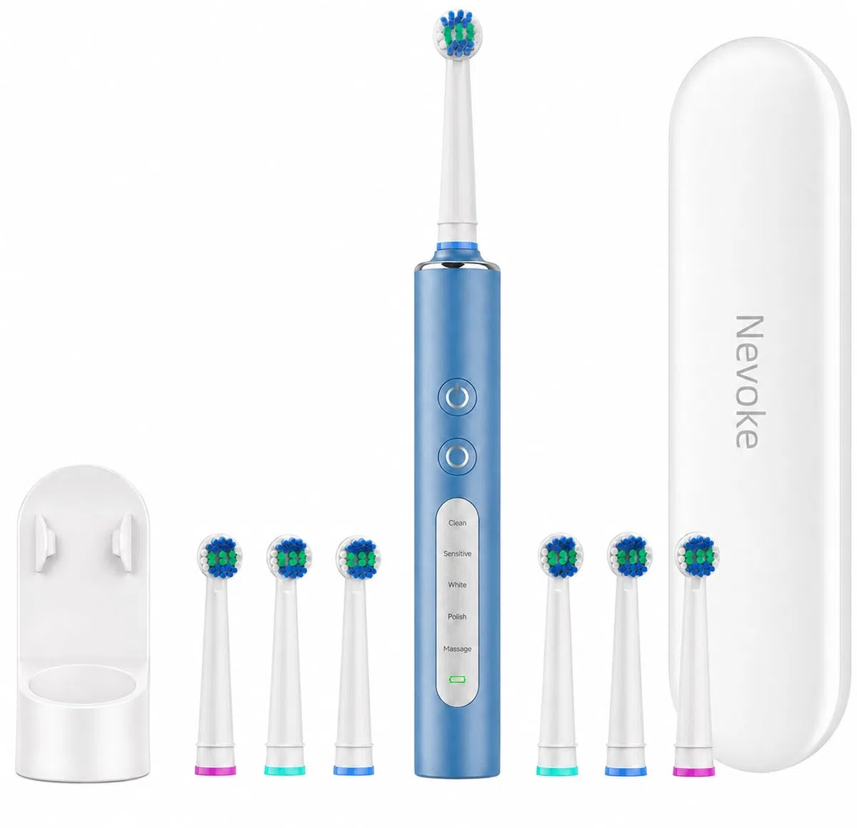 Brosse à Dents Électrique Rotative Pour Adultes et Enfant, 3 Intensités 5 Modes, Brosse à Dent Électrique avec 8 Têtes de Brosse, Étui de Voyage, Étanche IPX7, Batterie 120 Jours