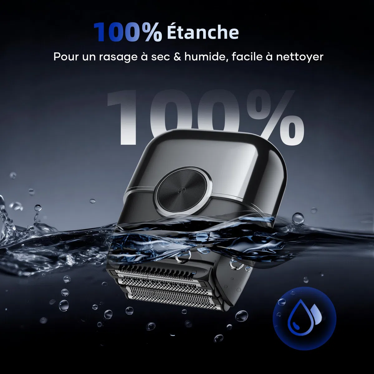 kensen Rasoir Electriques Hommes Barbe 120 mins d'Autonomie Mini Foil Shaver Homme avec 4 Lames Flottantes USB-C Tondeuse Barbe Étanche Rasoir électrique de Voyage pour Le Visage & La Barbe Wet & Dry