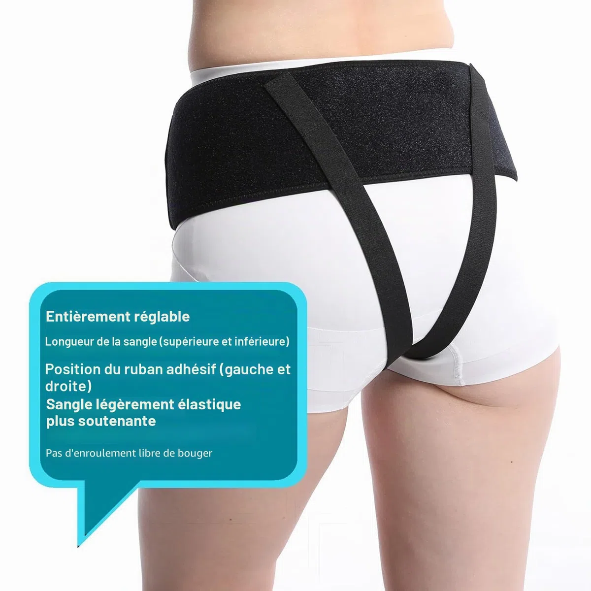 Ceinture de soutien pelvien pour femme - prolapsus utérin, vessie tombée, varices vulvaires, post-partum