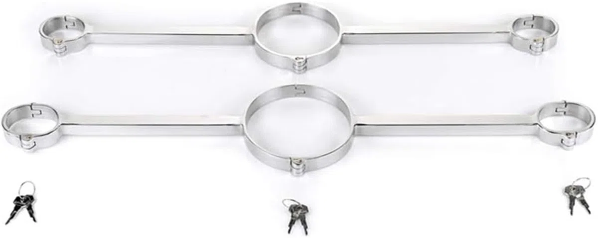 SM – Collier de Bondage en métal, Menottes en Acier Inoxydable, contraintes BDSM, Jouets sexuels for Couples, Menottes à Barre d'épandage(Female)