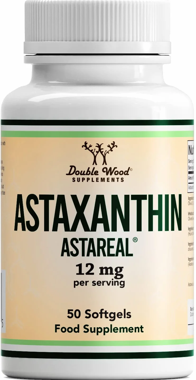 DW Astaxanthin | 50 Capsules Molles - 12 mg Astaxanthine par Portion | Complément Antioxydant Haute Teneur | Sans OGM Sans Gluten | Fabriqué au Royaume-Uni