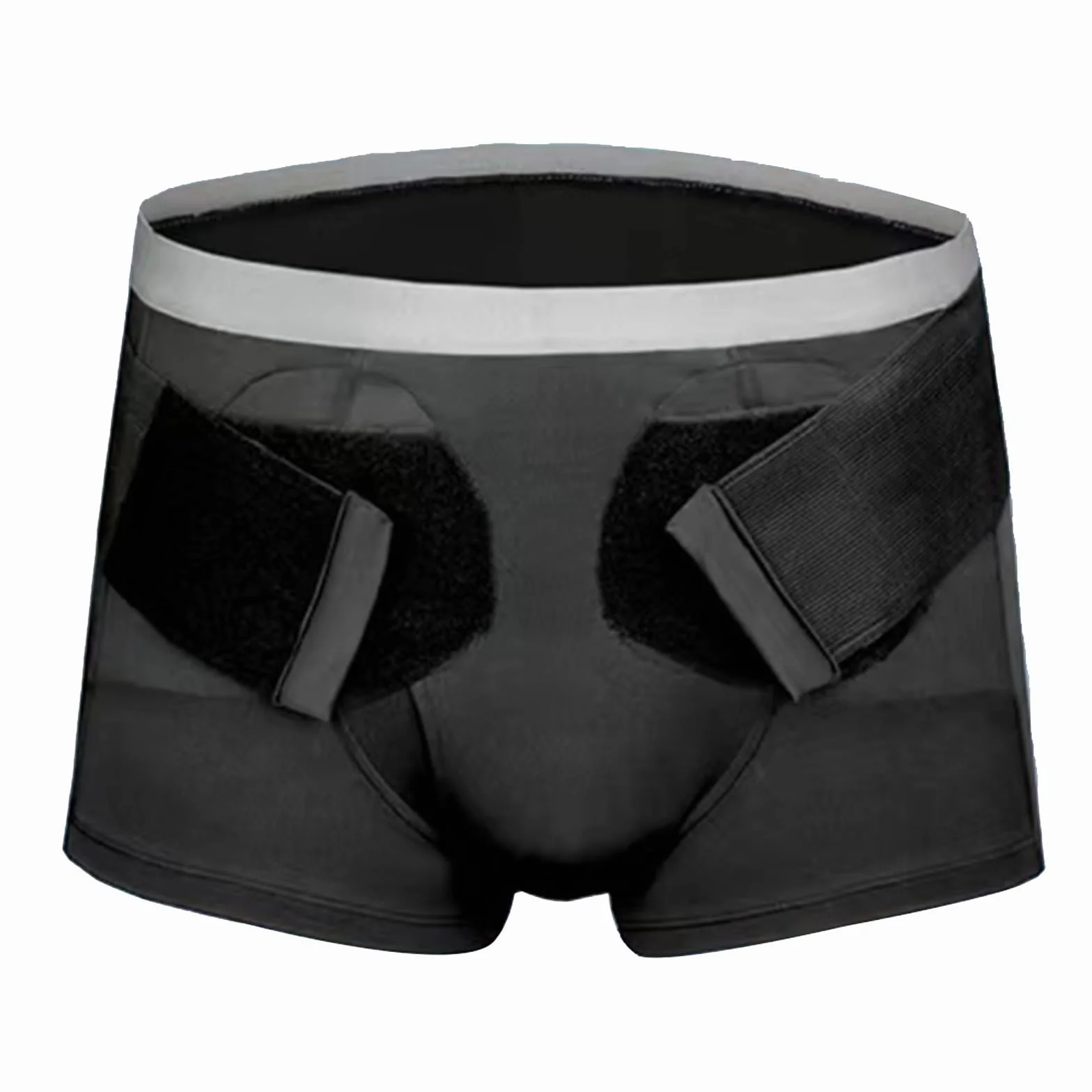 Ceinture Hernie Inguinale Homme, Culottes de Soutien pour Hernie avec 2 Coussinets de Compression Amovibles, Ceinture Abdominale Réglables pour Hernie Inguinale Simple/Double(M)