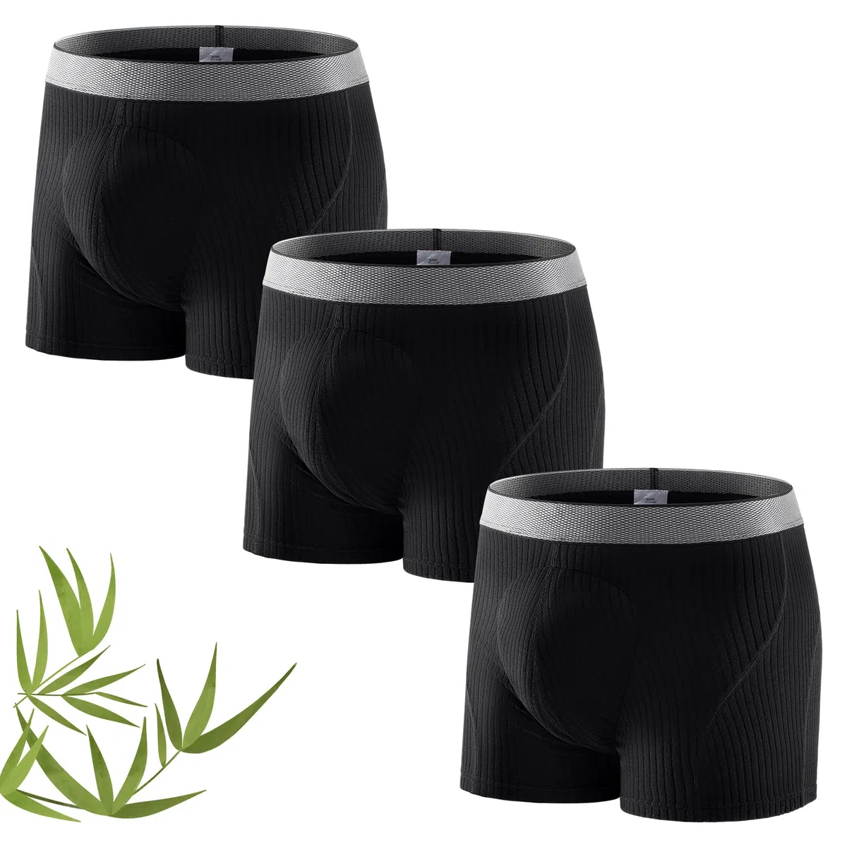 Carer Lot de 3 Boxer Incontinence Homme Bambou 160ml Capacité d’Absorption Sous-vêtement Lavable Anti-Fuite Doux Respirant Confortable Réutilisable Culotte Incontinence Noir Taille L