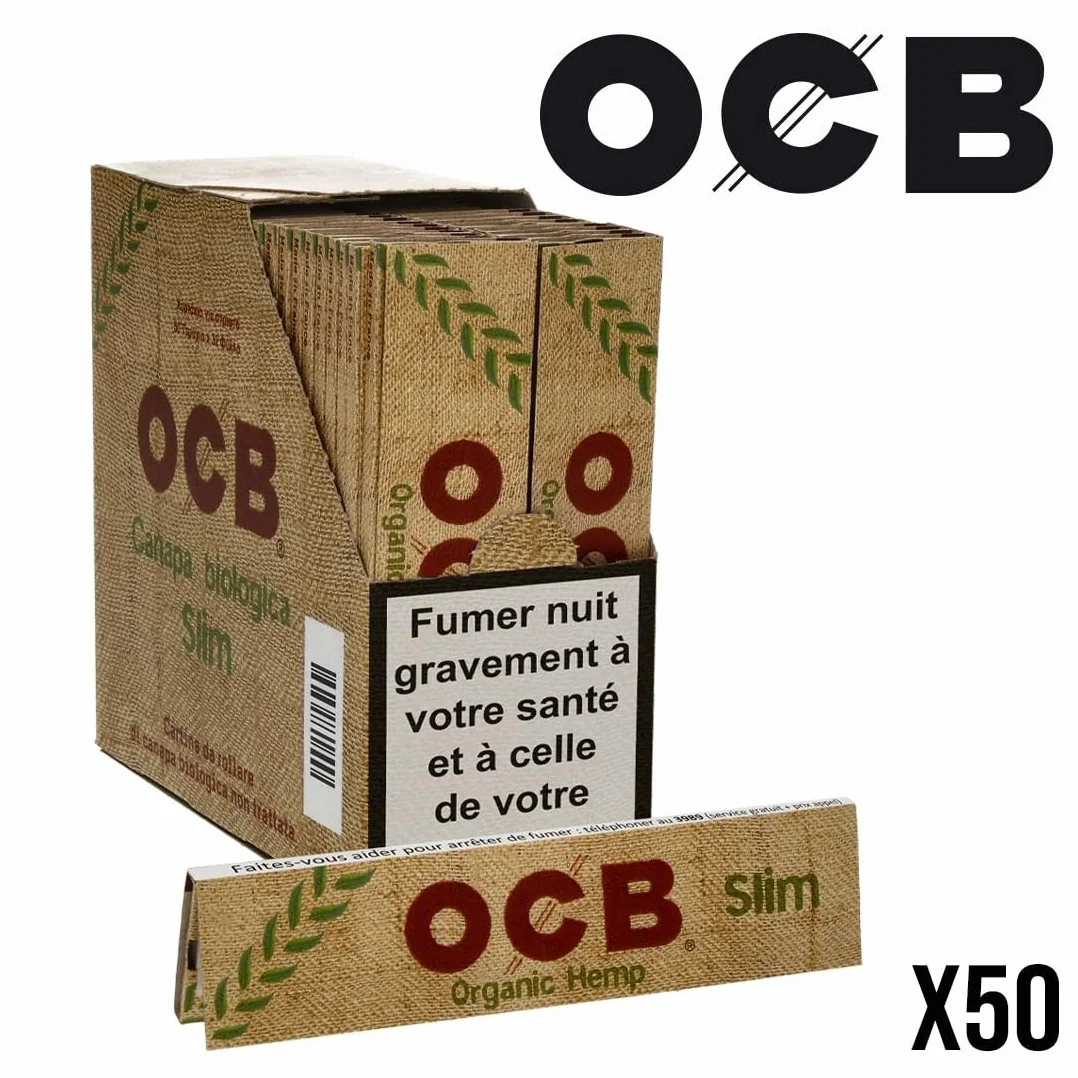 OCB Activ Tips Slim Filtres à Charbon Actif 7 mm Lot de 50