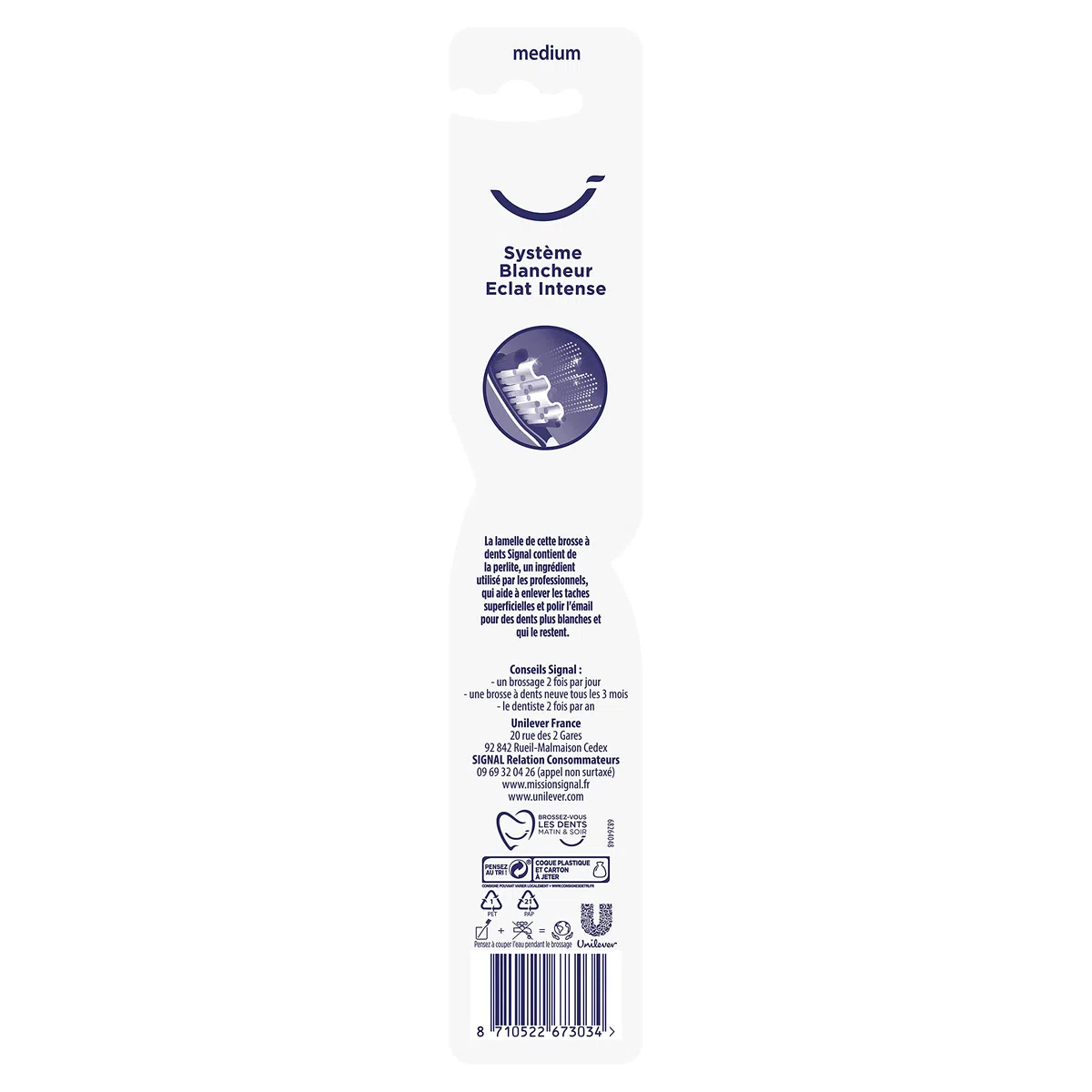 SIGNAL Brosse à Dents Blancheur Medium Lot de 12 Emballage Recyclé