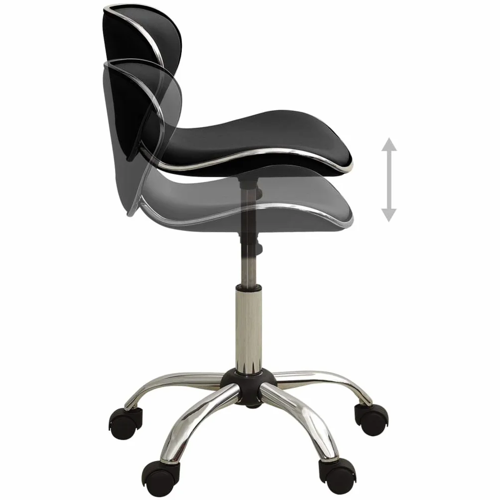vidaXL Tabouret de Salon et Spa Chaise de Beauté Tabouret de Coiffure Chaise de Travail Pivotante Réglable Intérieur Noir Similicuir