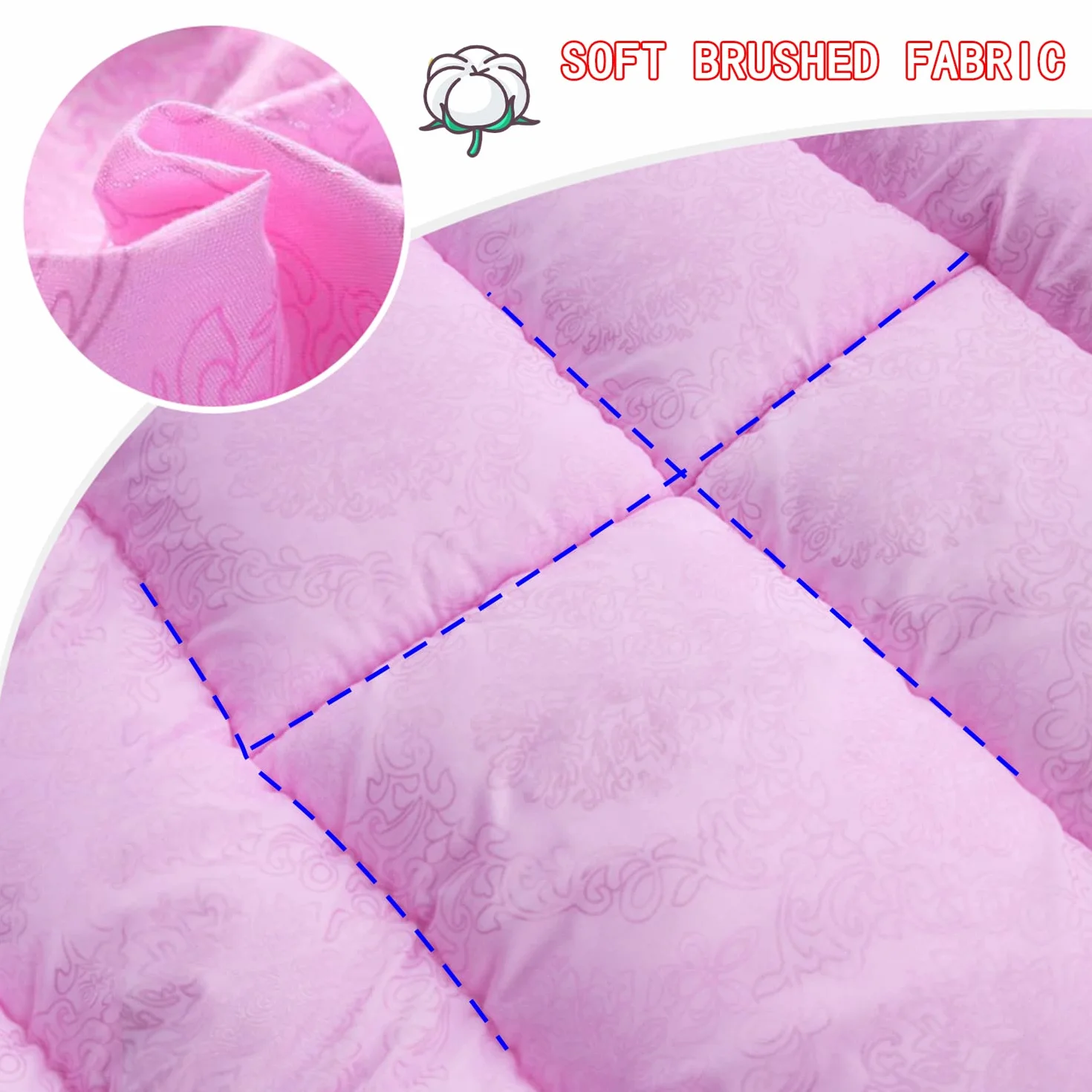 Coussin De Table De Massage À Tête Carrée/Ronde,Surmatelas De Lit De Massage pour Accessoires De Massage pour Thérapeutes,Protège-Matelas Lavable avec Trou Respiration,Pink s,70x185cm