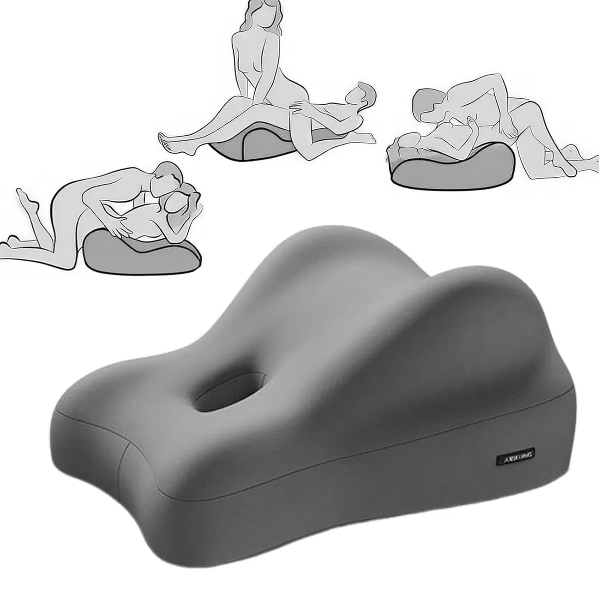 Oreiller pour couples 27 degrés angle idéal 41x48x23cm Gris