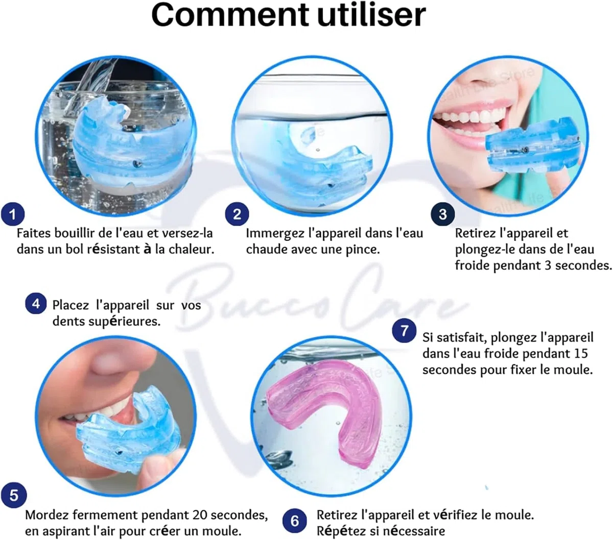 BuccoCare Orthèse D'avancée Mandibulaire Anti-Ronflement Précis Confort Doux Protections Dentaires (Rose)